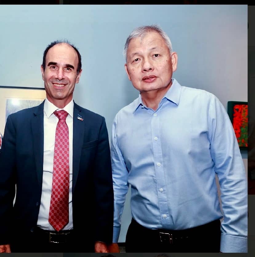 Israel Ambassador to the Philippines Ilan Fluss and insurance magnate Peter Coyuito.