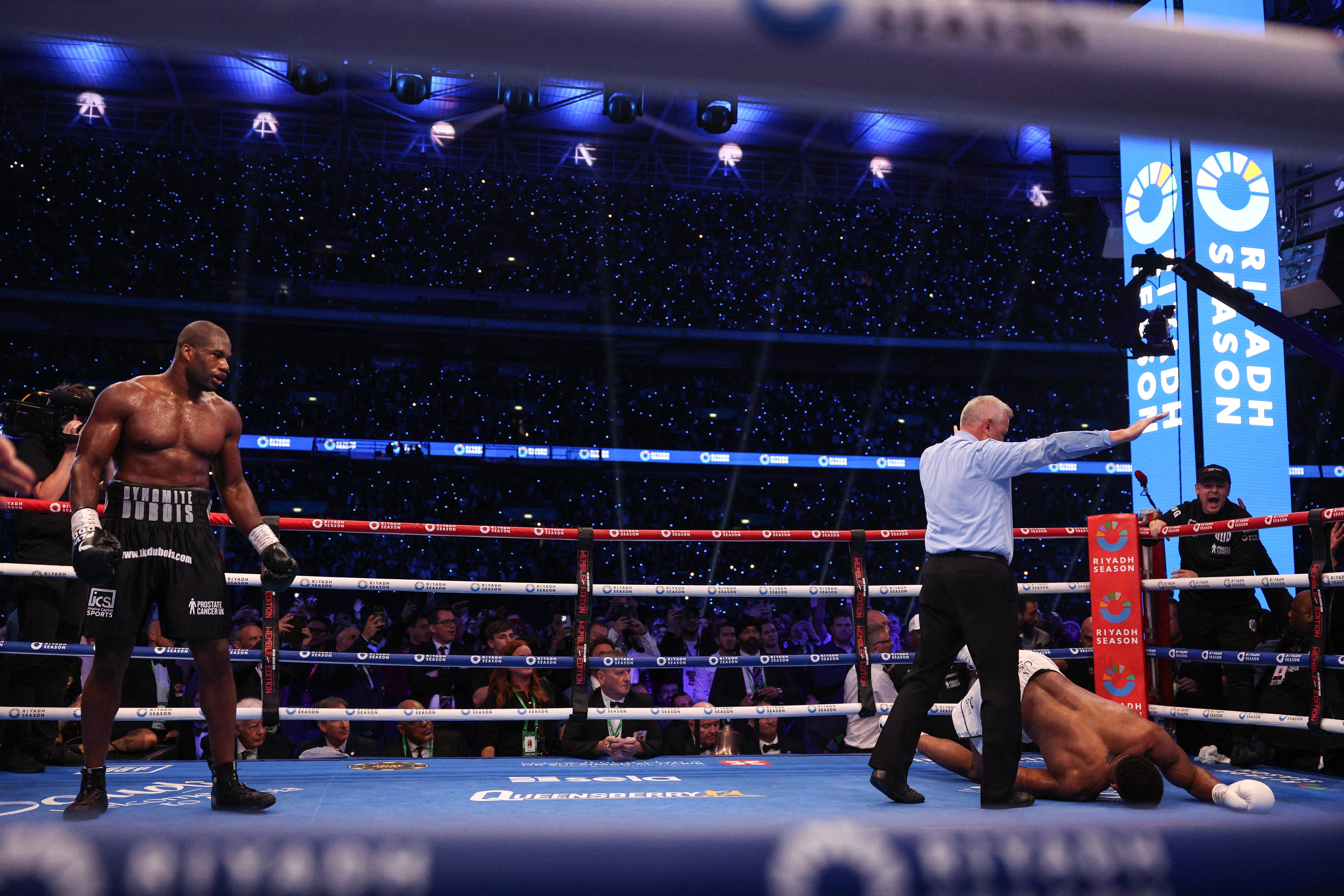 Daniel Dubois leaves Anthony Joshua in a pile of mess in their IBF heavyweight title fight on Sunday at Wembley in London. Dubois won by fifth-round knockout in their all-British showdown.