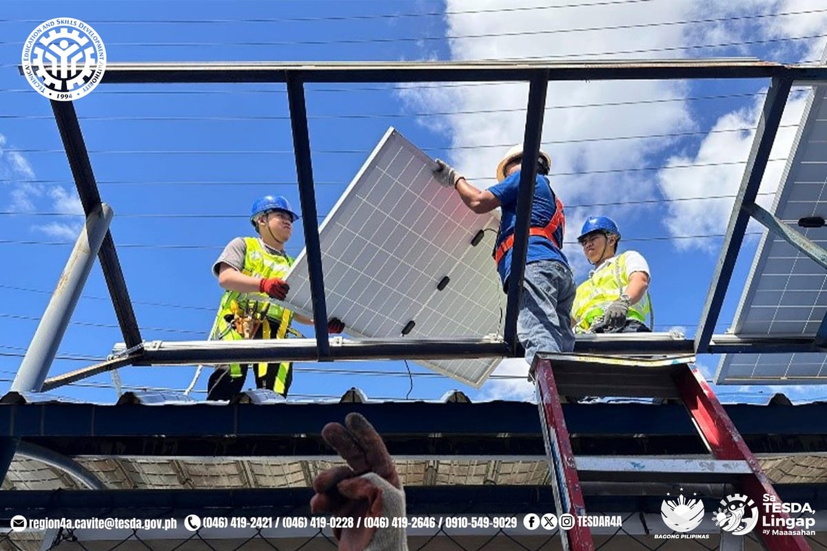 TESDA has ‘greened’ 30 percent of some 300 job training courses, including solar photovoltaics.