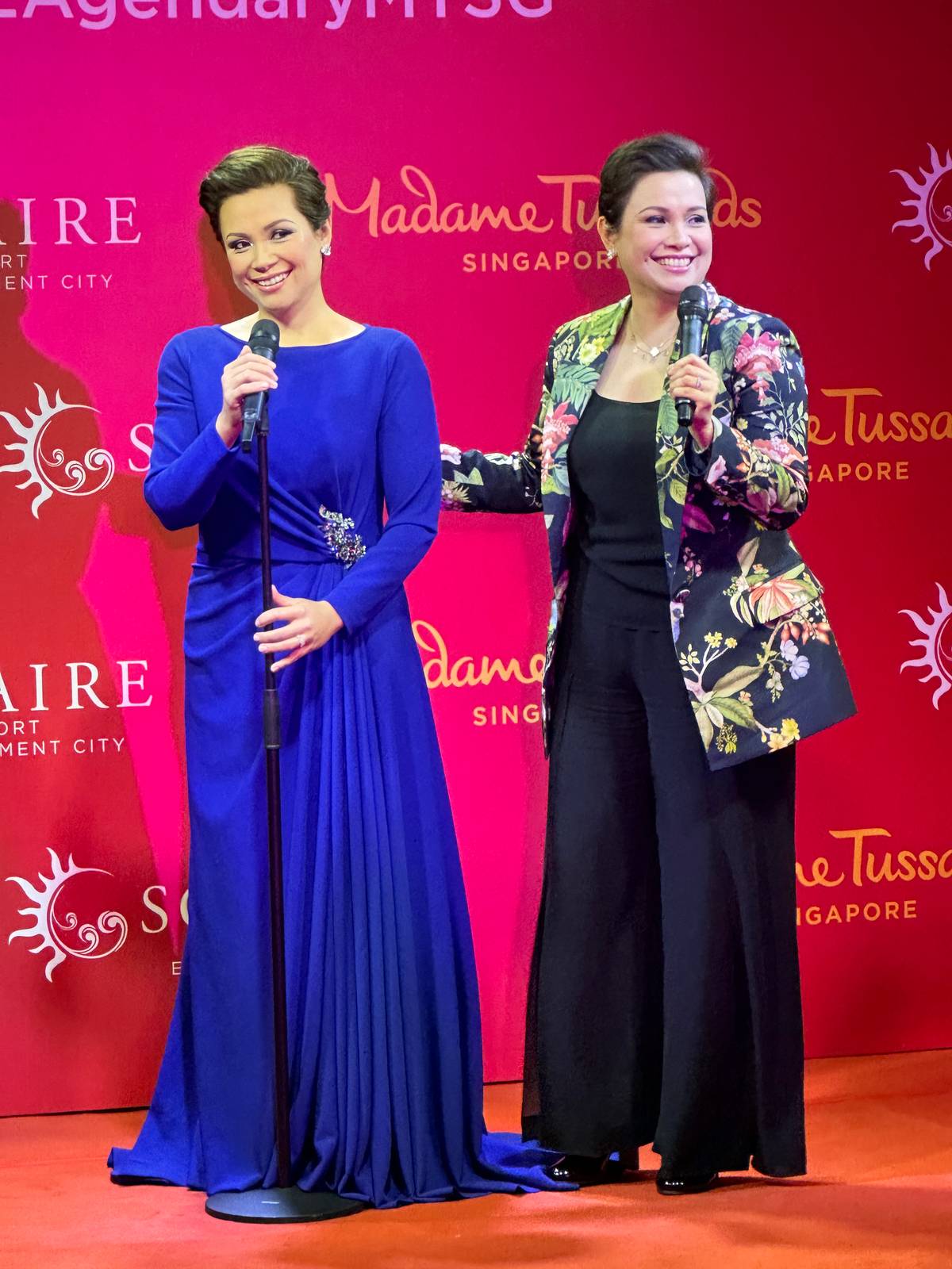 Lea Salonga and her wax figure displayed at the famed Madame Tussaud’s Wax Museum in Singapore.
