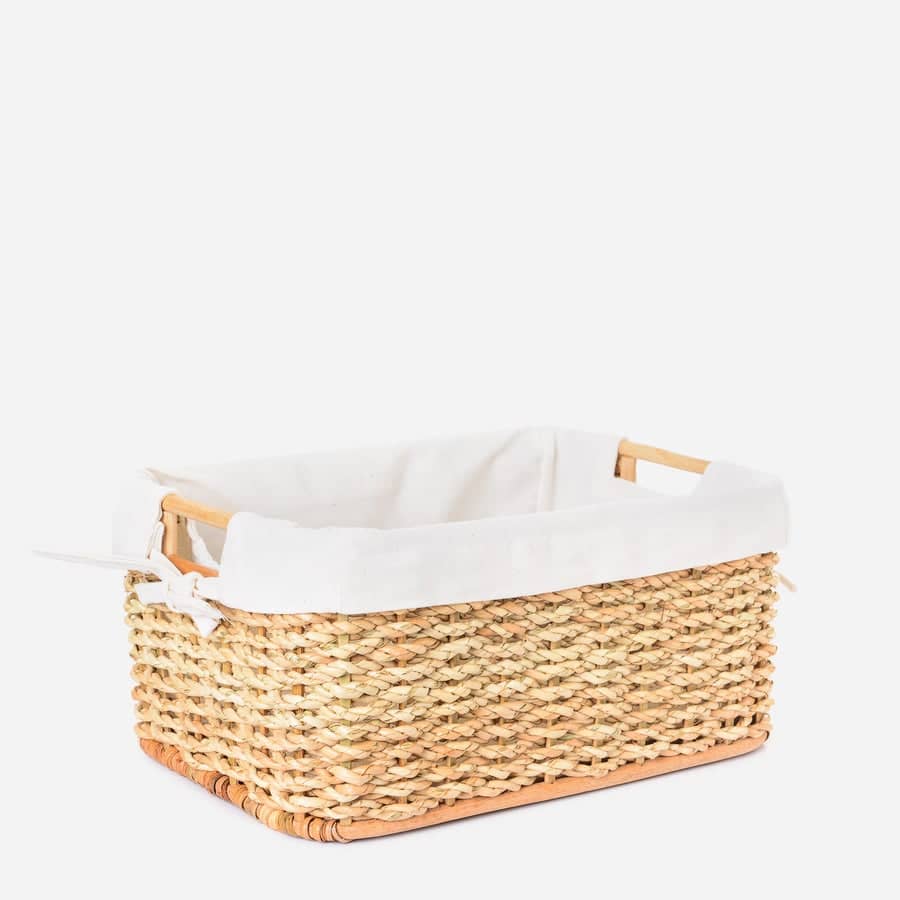 Kea buri rectangular large basket with lining.