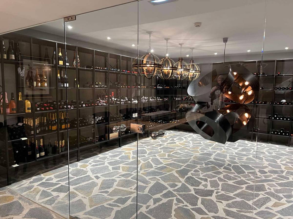 The wine cellar.