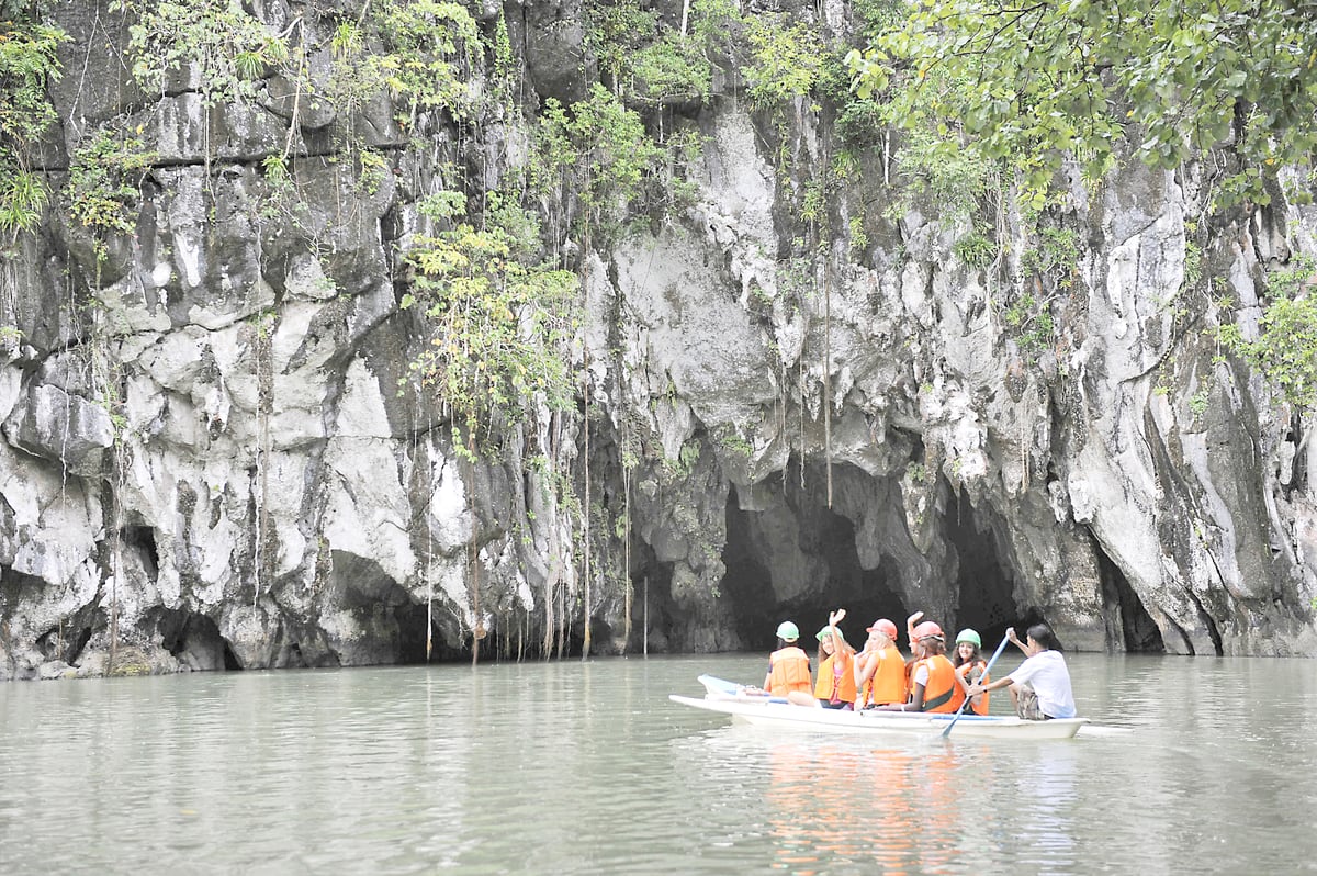Tourists prepare to enter the Puerto Princesa Subterranean River National Park located in Puerto Princesa, Palawan.
