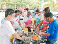 MEMBERS of the Sangit-sangit Fisherfolks Association make fish salad during a livelihood training program of BPI Foundation and Pilipinas Shell Foundation.