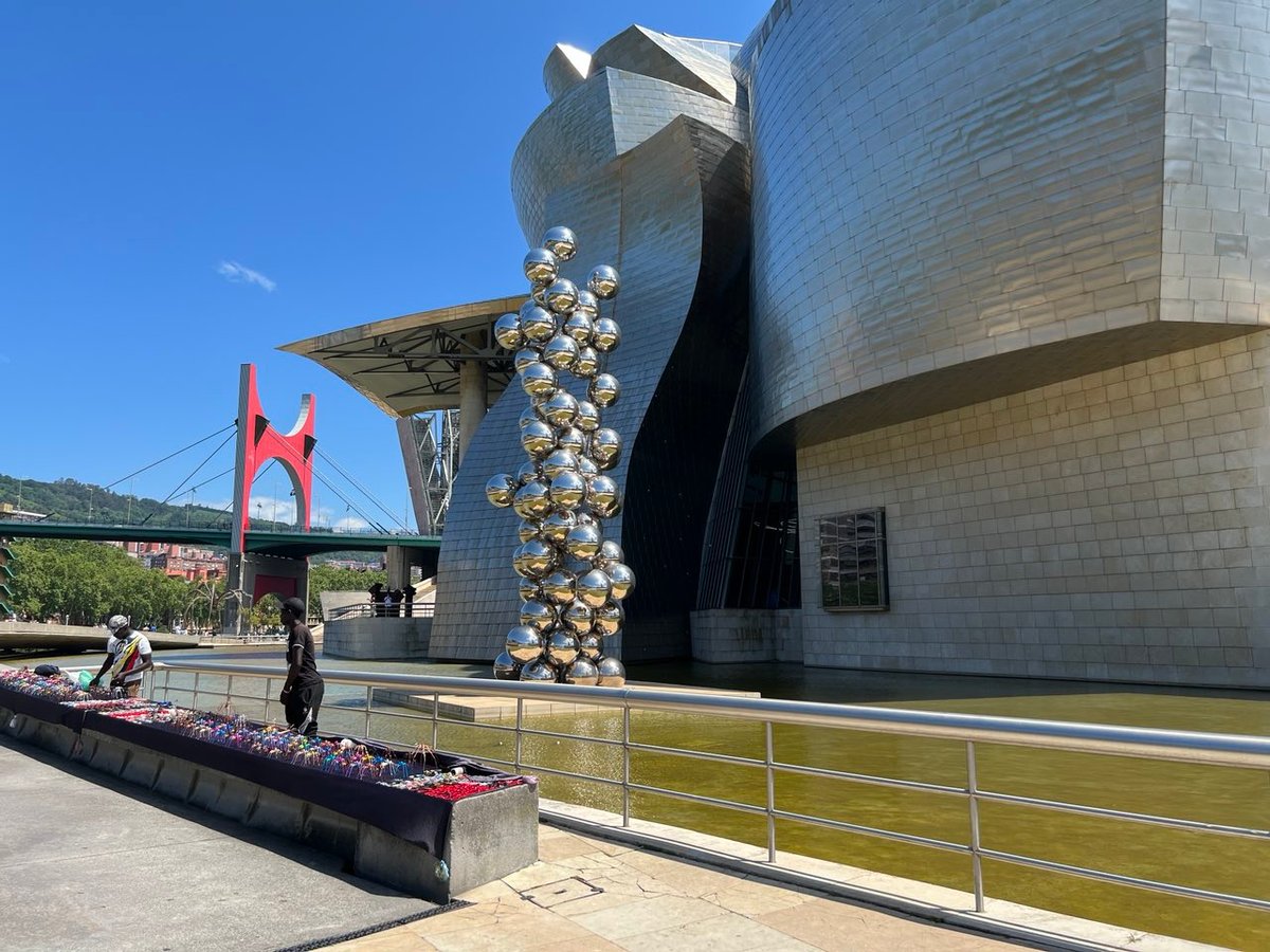 The Guggenheim Museum Bilbao facade.