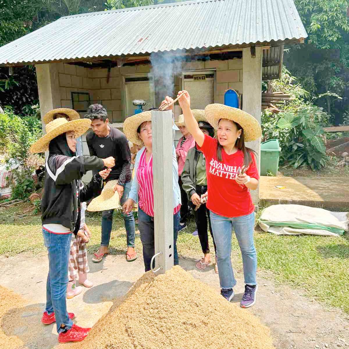 igniting the charcoal-making machine