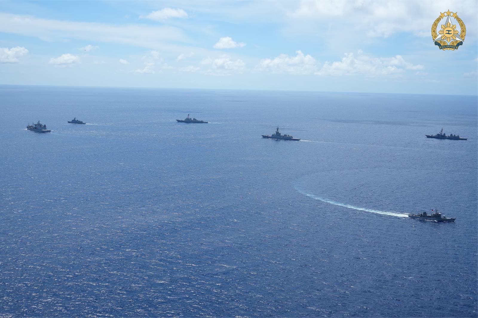 PHILIPPINE, Japanese, Australian and New Zealand vessels are seen undertaking joint maritime activities in the vicinity of the West Philippine Sea, with Chinese vessels lurking somewhere, outside of the camera’s field of view.