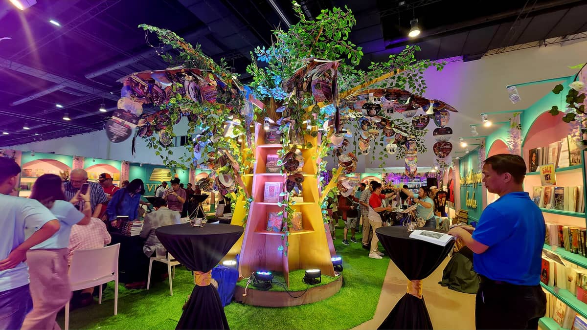 The Tree of Knowledge was a prominent feature at the booth.