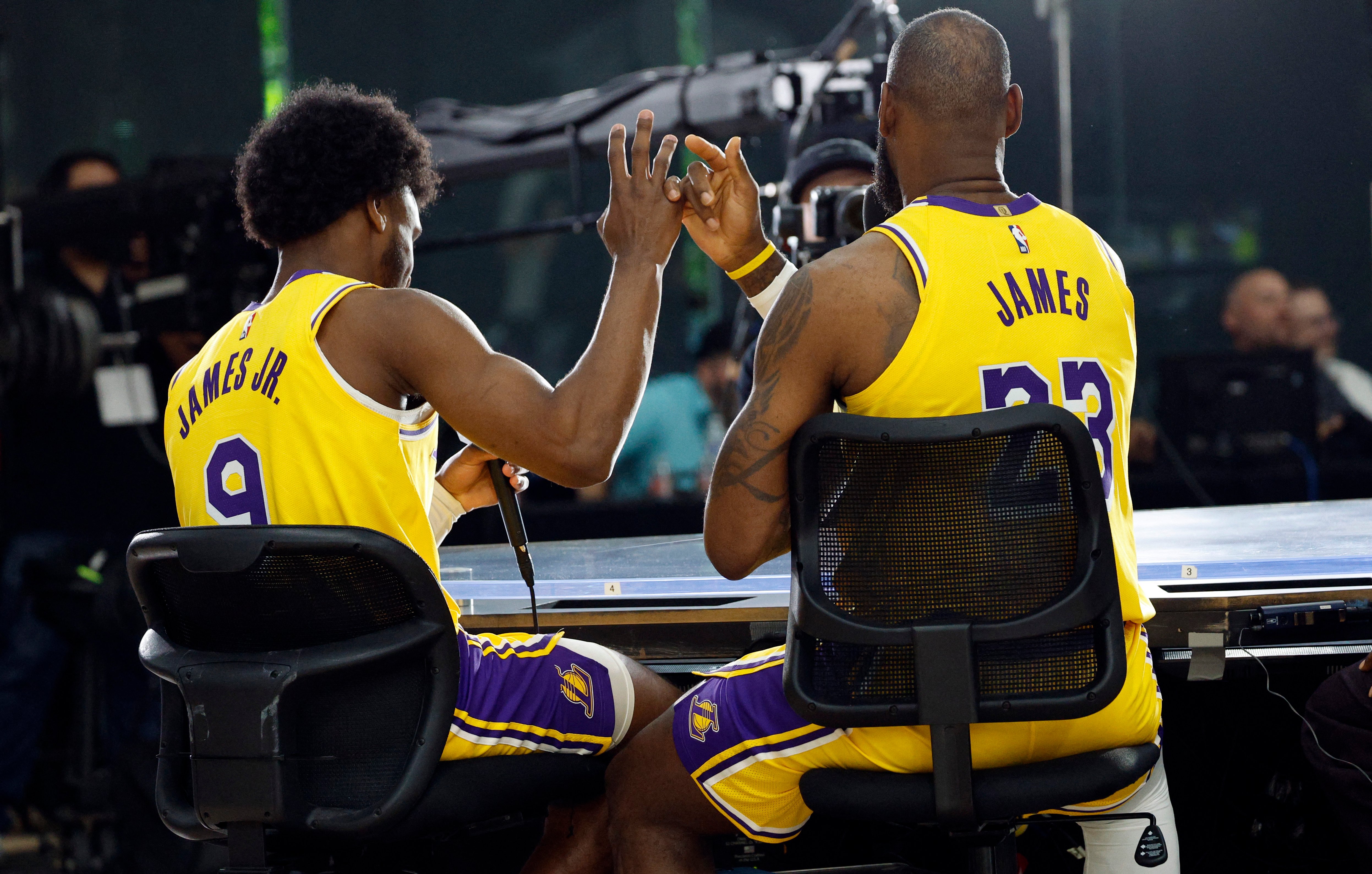 Family affair as LeBron, Bronny James make Lakers bow