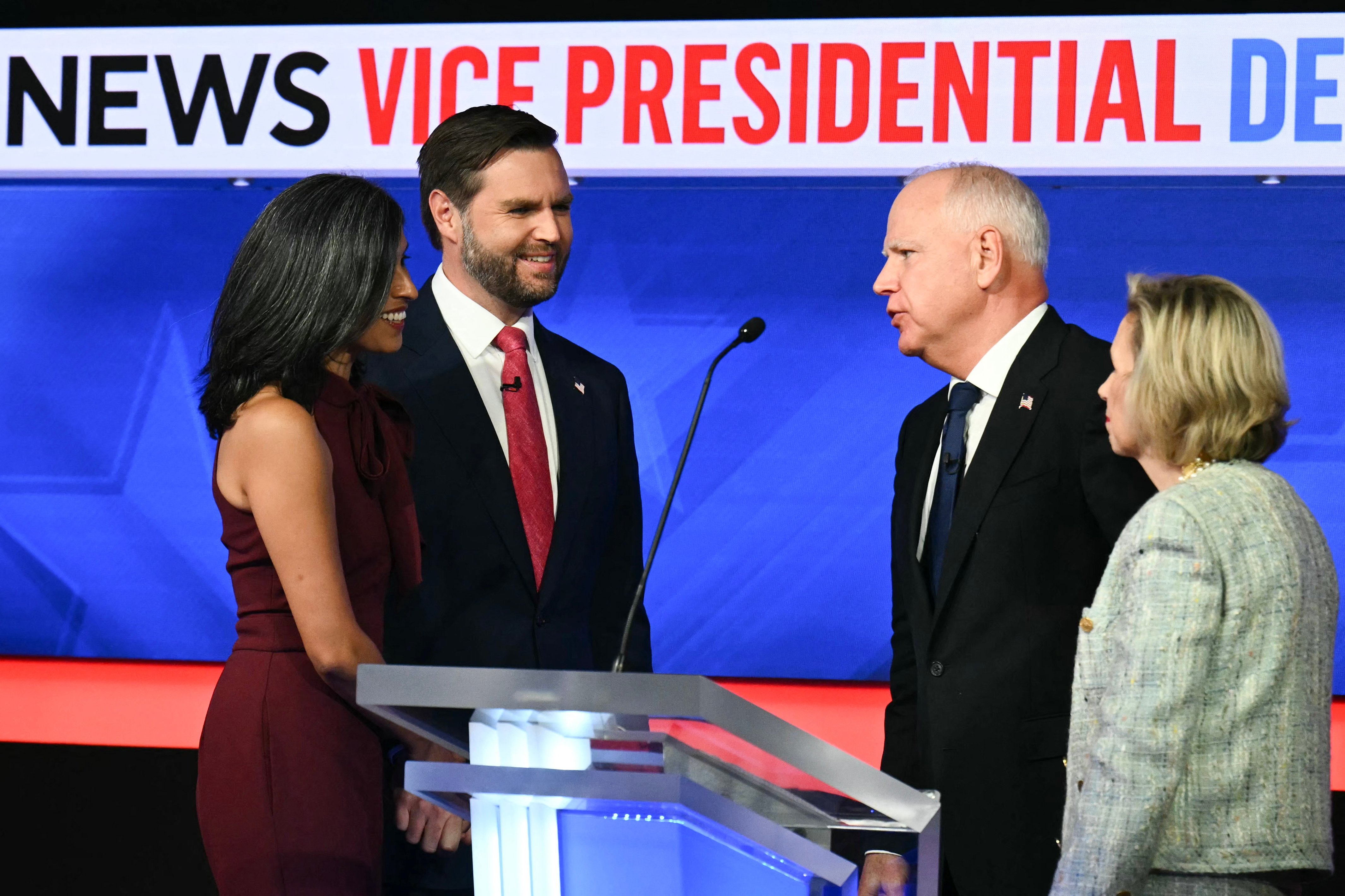 U.S. VP rivals defend Trump, Harris during civil debate 