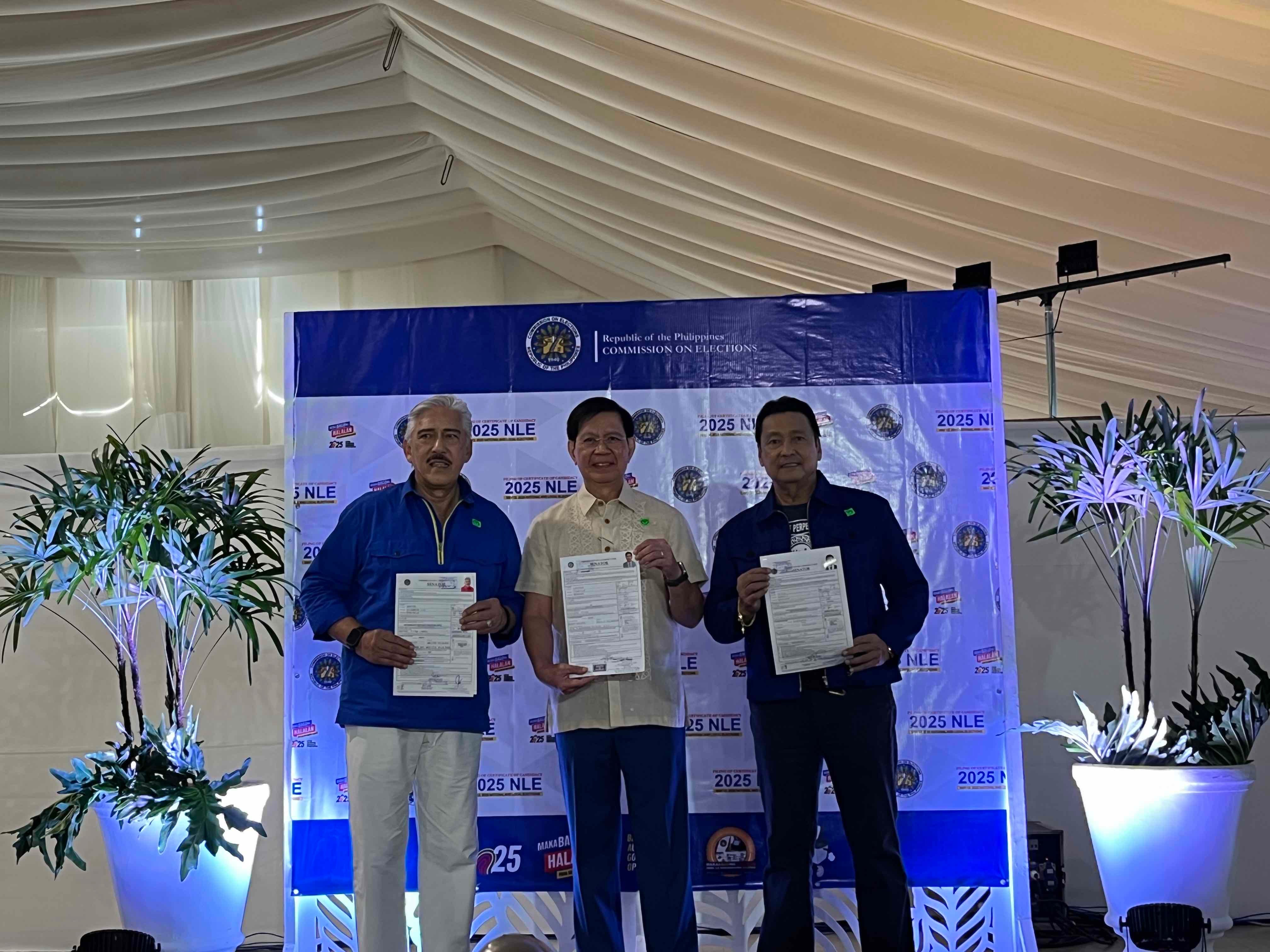 Former senators Tito Sotto and Ping Lacson, and Sen. Lito Lapid