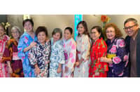 Ikebana International Manila Chapter 108 Group 3 members: Leny Fabul, Nonnette Hubilla, Jane Chilip, Joy Balatbat, Jean Año, Dotz Lorenzo, Nikki Chato, Clarissa Gonzalez, Lettie Ligon and Father Jason Dy.