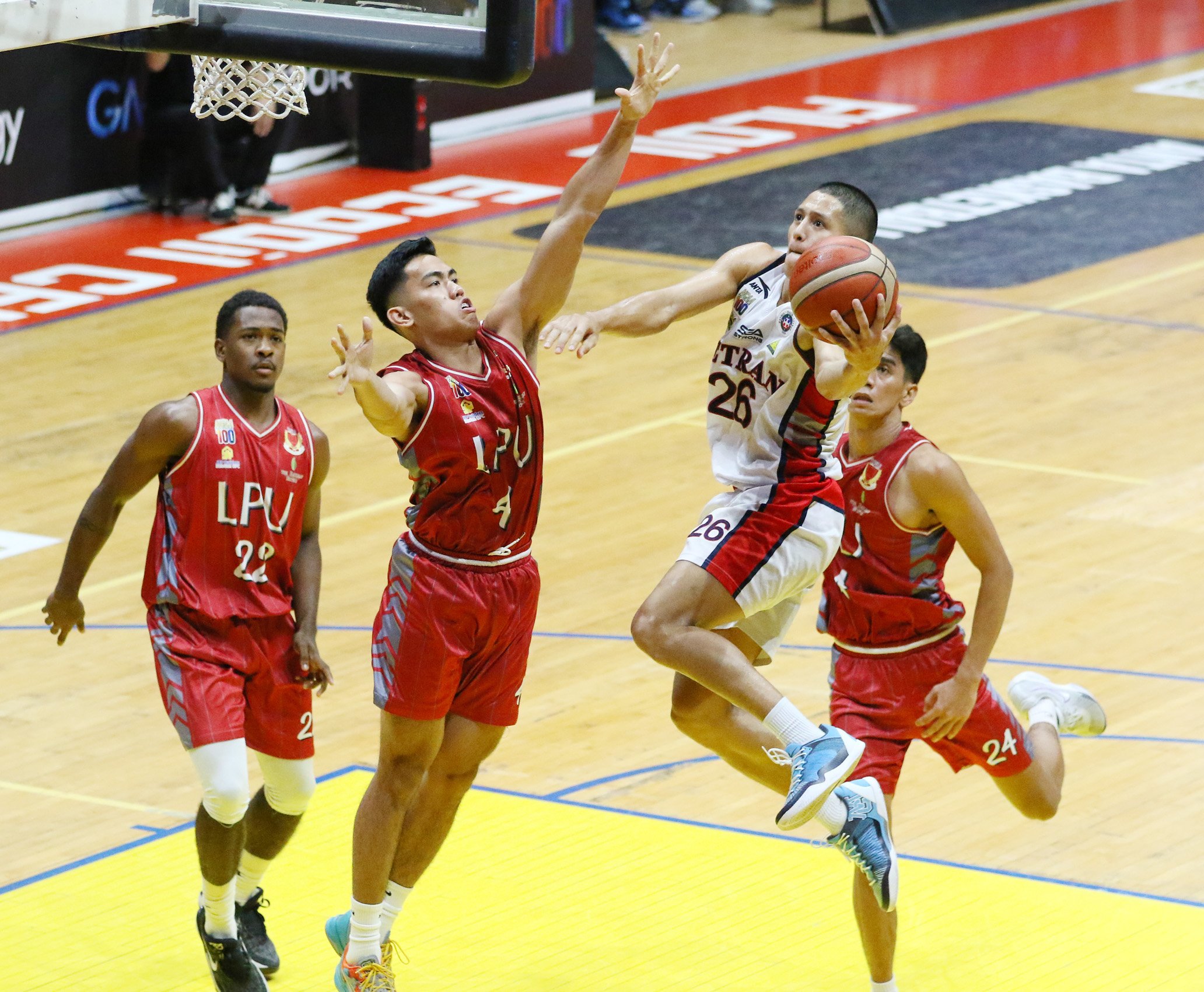 Jimboy Estrada shows the way as Letran dumps Lyceum, 78-66, on Saturday in Season 100 NCAA basketball tournament.