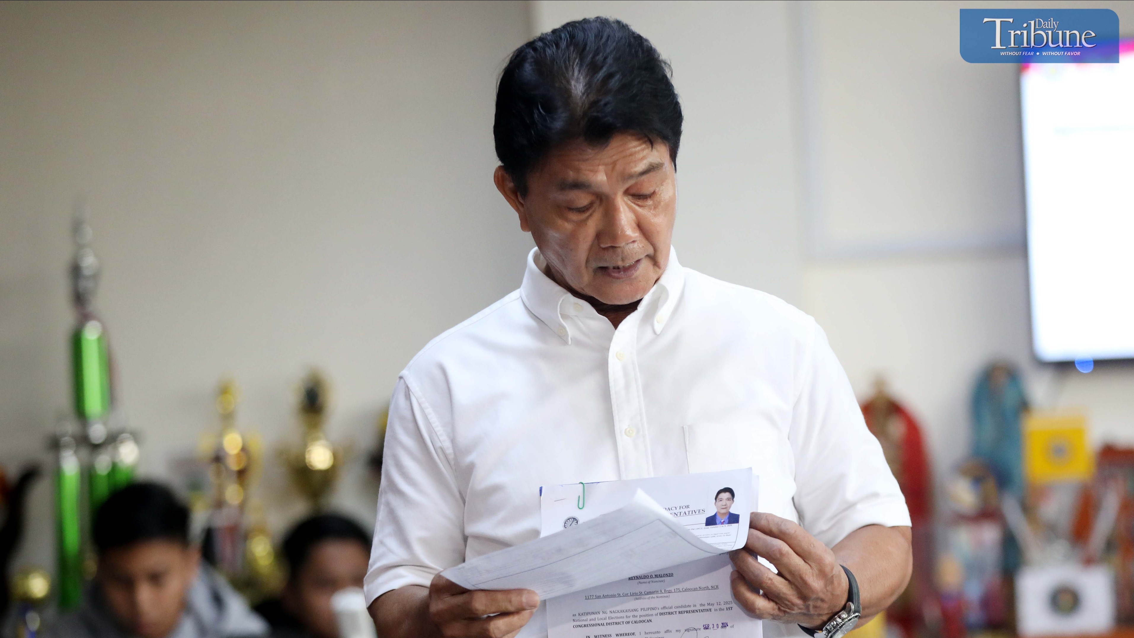 Reynaldo Malonzo files COC for congressional bid