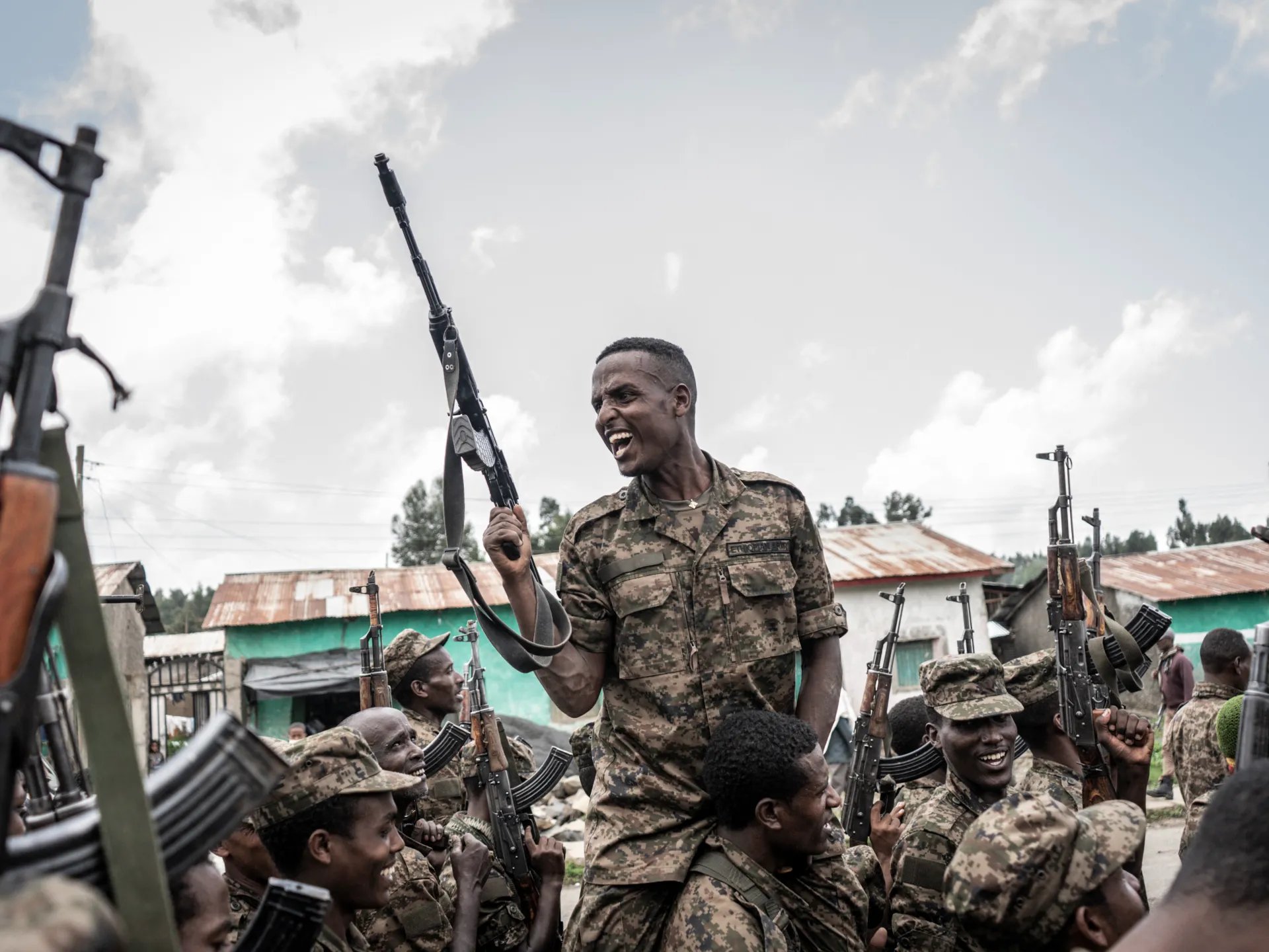 (FILE) An Ethiopian soldier finishes training in Dabat in the middle of conflicts in the Horn of Africa nation that began in 2019
