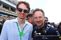 Frederic Arnault and Oracle Red Bull Racing Team Principal Christian Horner pose for a photo on the grid before the F1 Grand Prix of Miami at Miami International Autodrome on 5 May 2024 in Miami, Florida.
