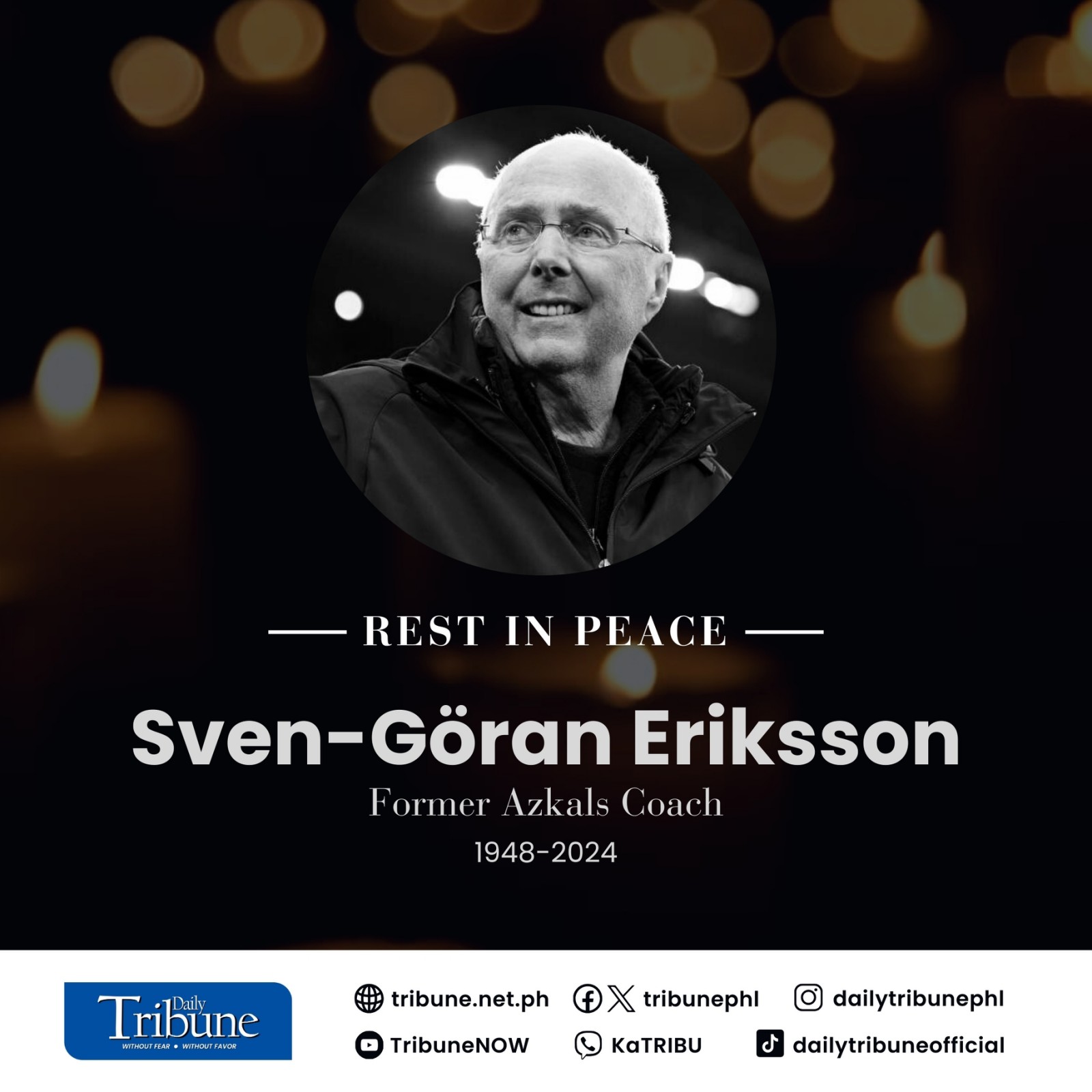 Rest in peace, Sven-Göran Eriksson