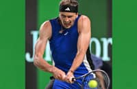 Alexander Zverev fights tooth and nail en route to a 7-6 (8/6), 2-6, 7-6 (7/5) win over Tallon Griekspoor in the men’s singles event of the Shanghai Masters.