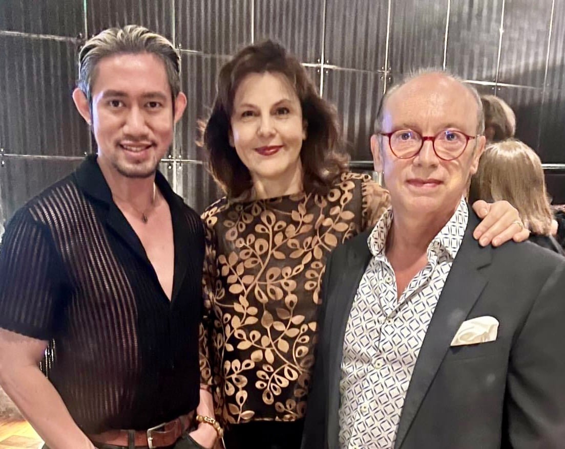 Rey Lorca, Ambassador of Morocco, Mohammed Rida El Fassi and Madame Monia El Fassi