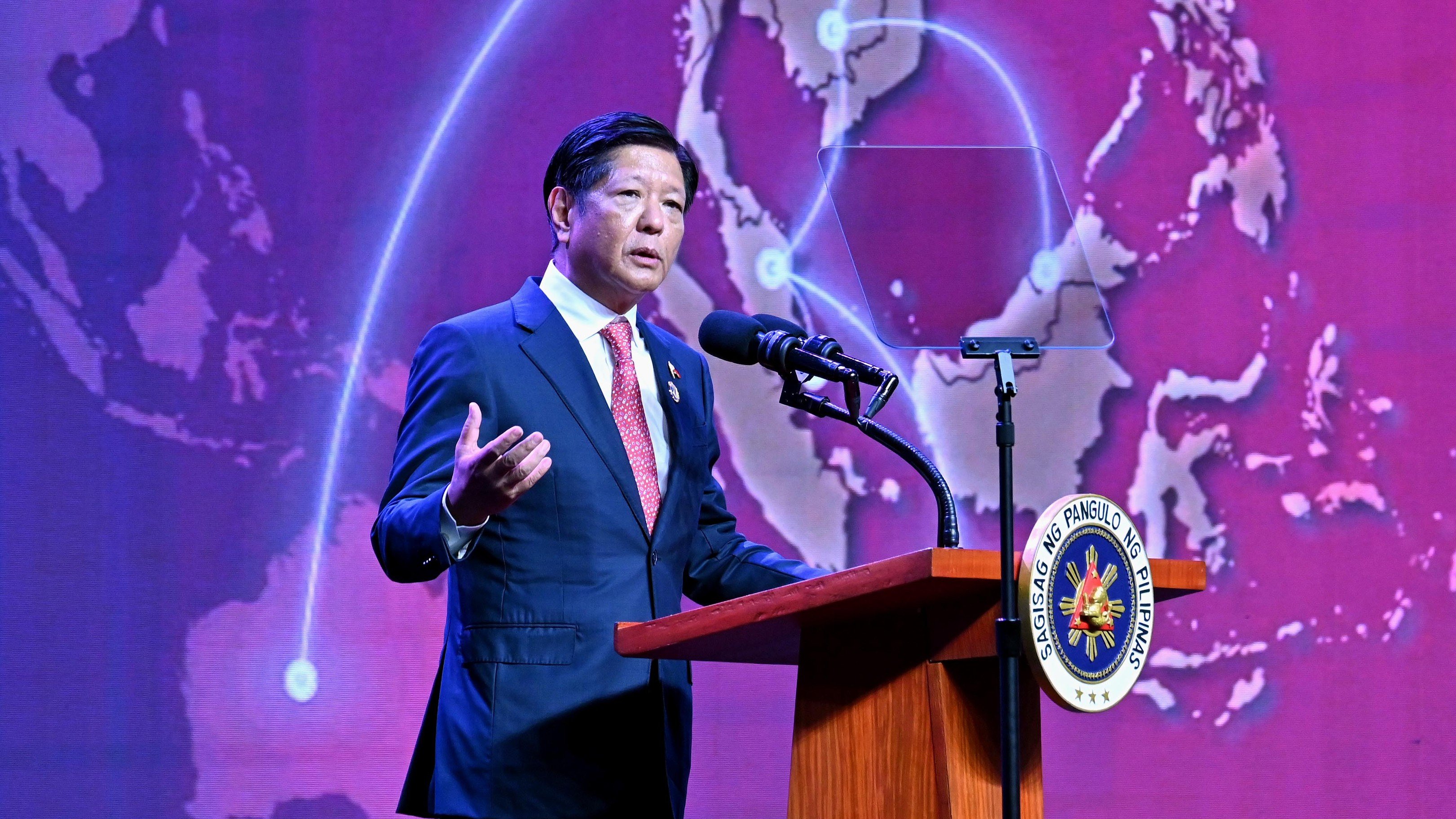 PRESIDENT Ferdinand Marcos Jr. explains a point during the Asean Youth Summit at the Lao National Convention Center in Laos Wednesday.
