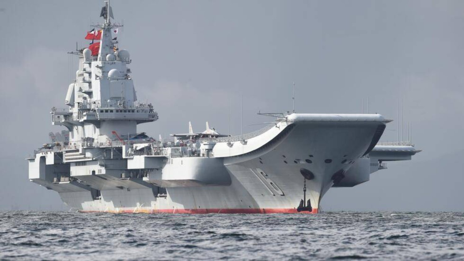 The Liaoning seen in Hong Kong waters in 2017.