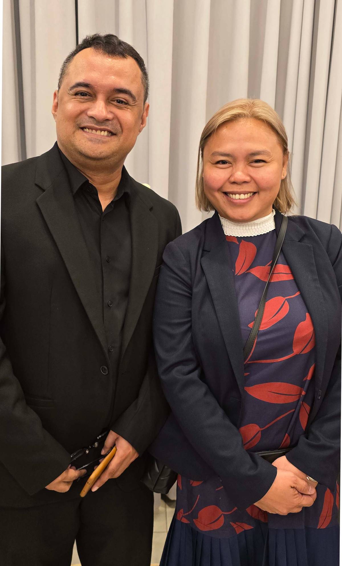 BE Group of  Companies Arnel Aparis, corporate communications manager; and Joanne Adilan, executive assistant to the president.