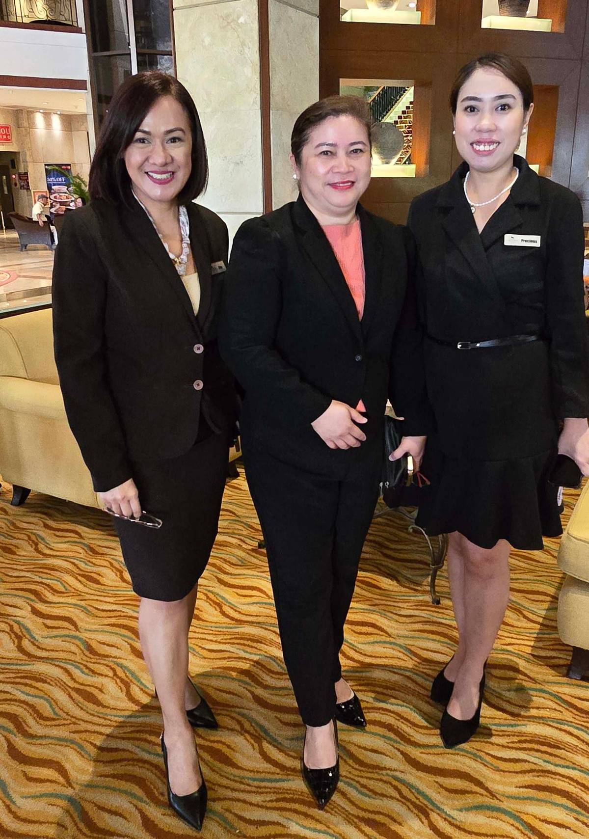 Marco Polo Hotel’s  Chie Blas, director of sales and marketing; Gemma Baz, director of sales; and Precious Labapies, banquet sales executive.