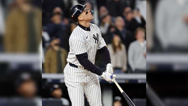 Aaron Judge blasts a homer that lifted the New York Yankees to a 6-3 win over the Cleveland Guardians in Game 2 of their American League Championship Series of the MLB playoffs.