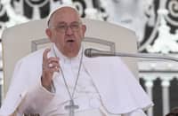 Pope Francis addresses the crowd during the weekly general audience on 12 June 2024 at St Peter's square in The Vatican.
