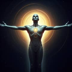 Interpretation AI God, an interpretation by Imagen 3, not the digital art for auction.