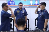 Caption: From left to right: P/Brig.Gen. Rizalito Gapas, P/Brig. Gen.Ponce Rogelio Penones Jr. and P/Col. Josefino Ligan in a turnover ceremony