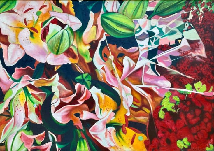 ‘At the Flower Shop, Paris,’ oil on canvas,  36” x 51,” 1992.