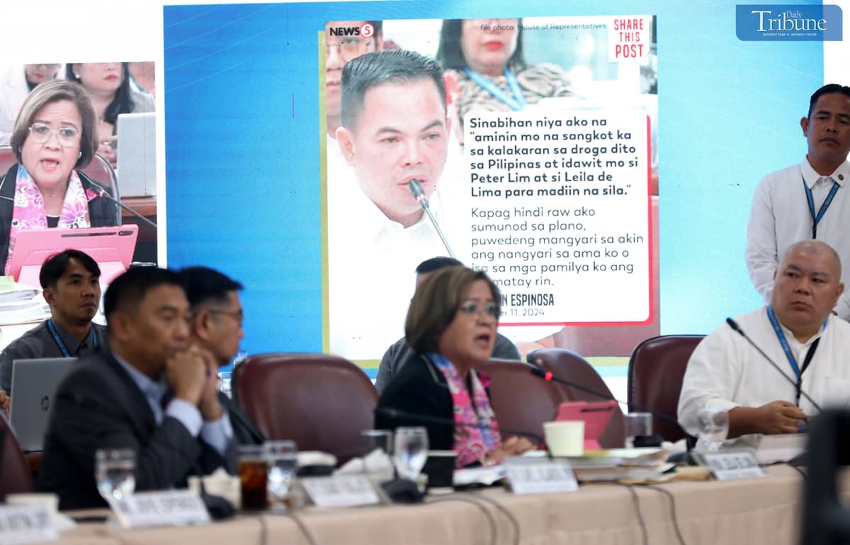 Leila de Lima testifies at the Quad Comm hearing.