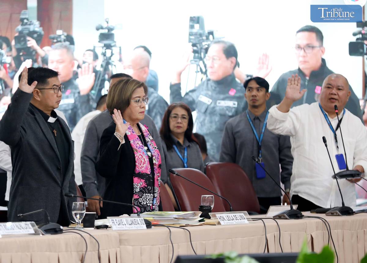 Leila de Lima testifies at the Quad Comm hearing.