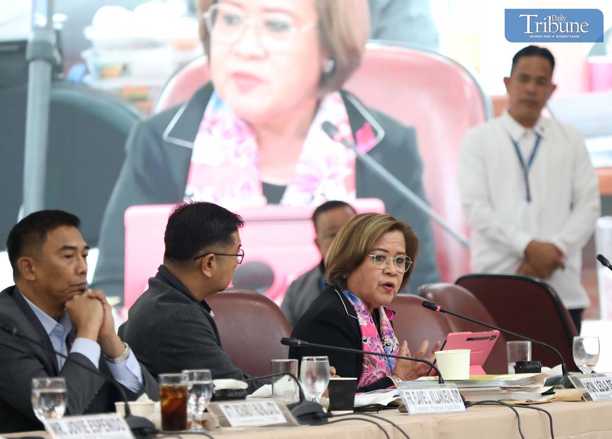 Leila de Lima testifies at the Quad Comm hearing.