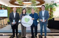 PRESERVING THE PLANET. Meralco chairman and CEO Manuel V. Pangilinan (second from right) leads the acceptance of tree seedlings from Communications Electrical Equipment & Supply Co., Inc. (Celeasco) president Natalie G. Siy. The donated seedlings will form part of Meralco’s greening initiative under the One For Trees and PowerPlants environmental programs. With them are One Meralco Foundation president Jeffrey O. Tarayao (left) and Meralco first vice president and chief sustainability officer Raymond B. Ravelo (right).