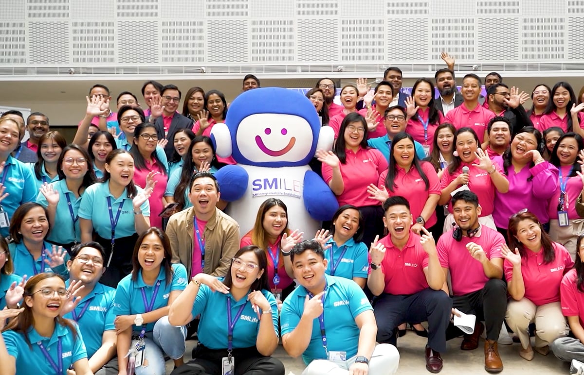 SM Prime Group employees are all smiles as they welcome their new virtual buddy, Primo, introduced during the launch of SMILE (SM Integrated Life Enablement), the company’s new human capital management system, on October 10, 2024.