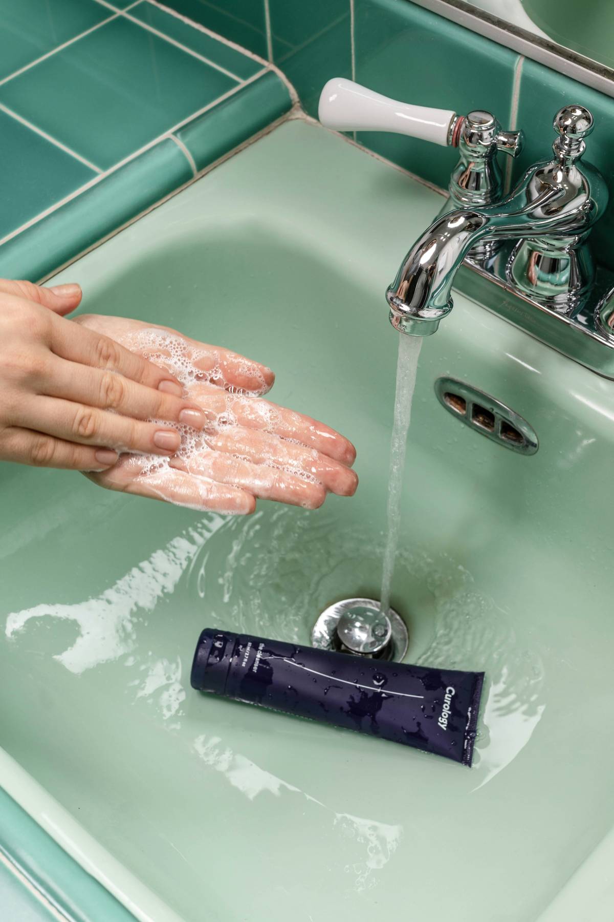 Never touch your face with unwashed hands.