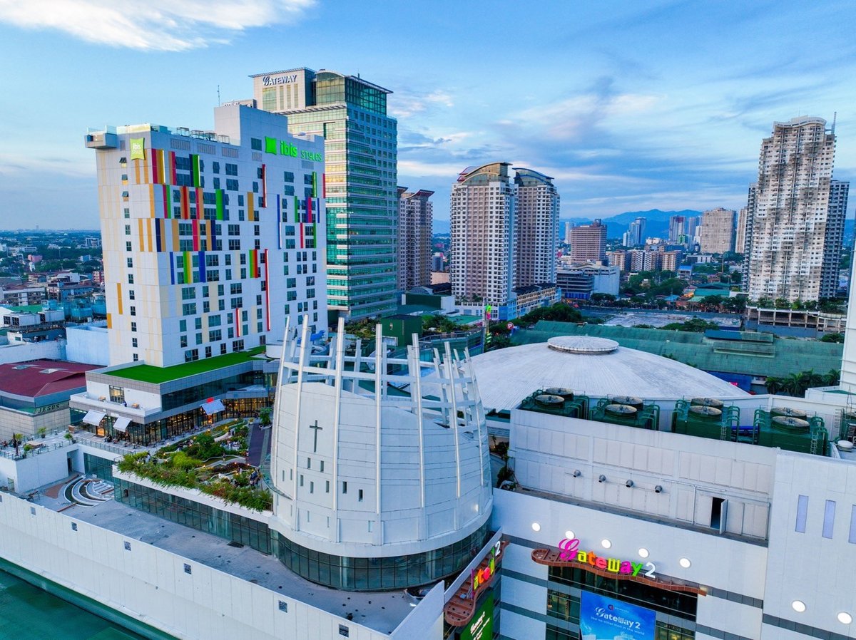 Modern developments Gateway Mall 2 ibis Styles Hotel and Gateway Tower towering the skyline.