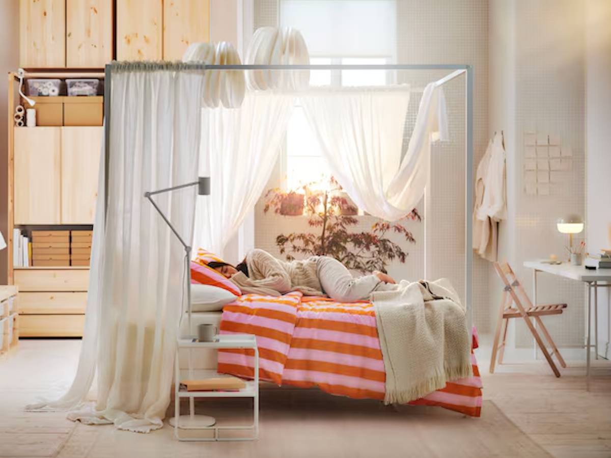 VITARNA four-poster bed frame.