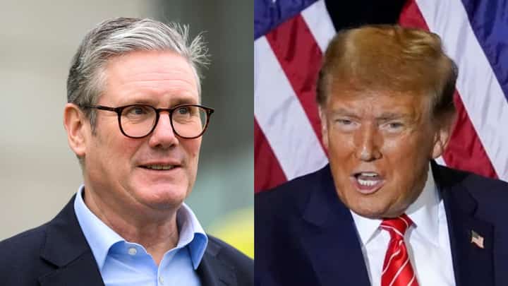 Combined photo of Britain's Prime Minister Keir Starmer and