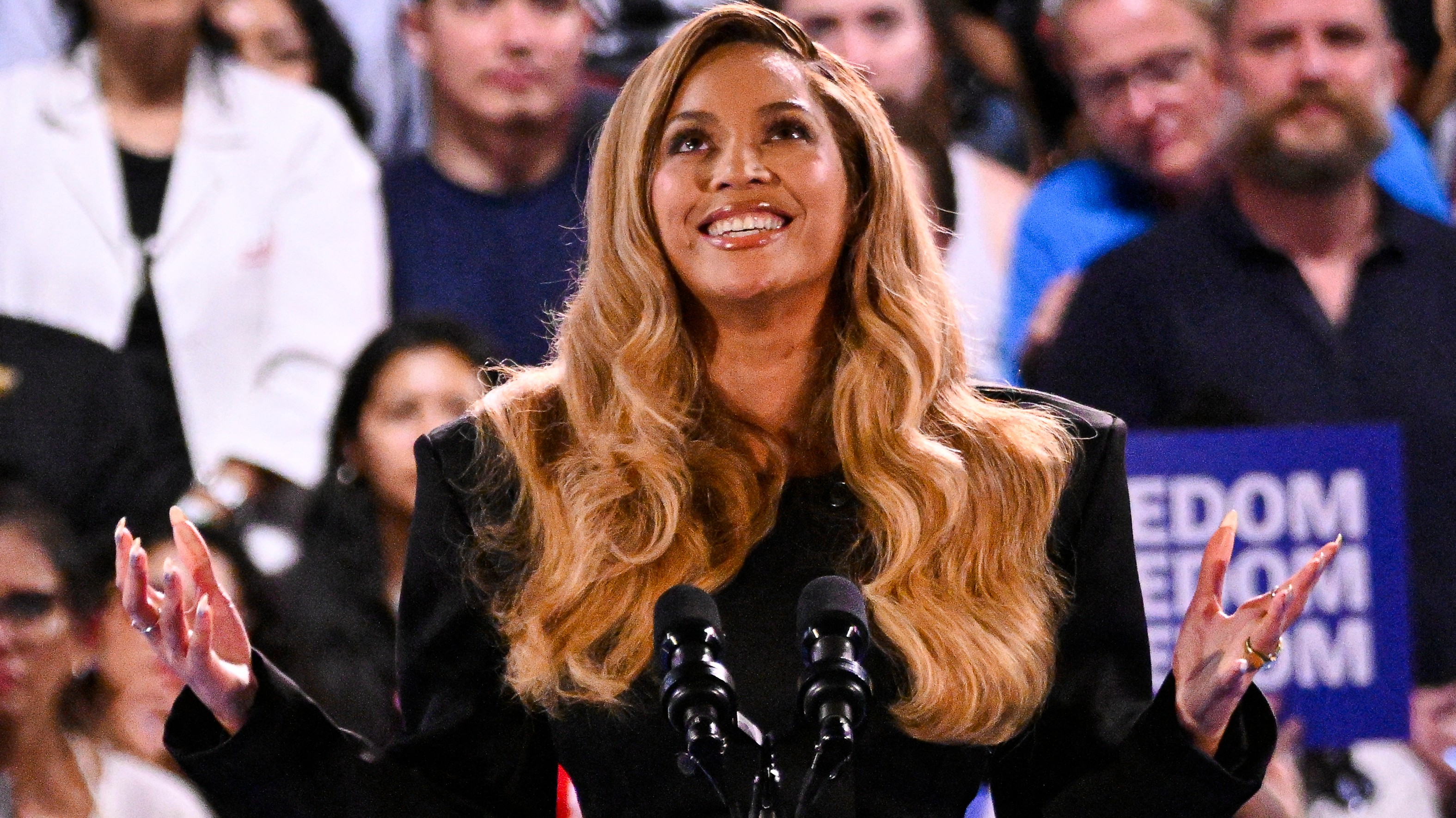 Beyonce boosts Harris at abortion rights rally in Texas