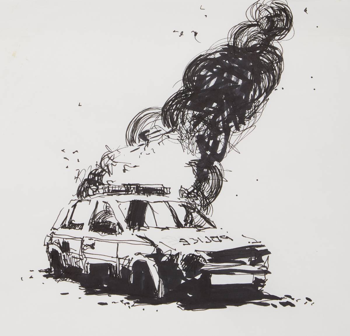 ‘Burning Police Car.’