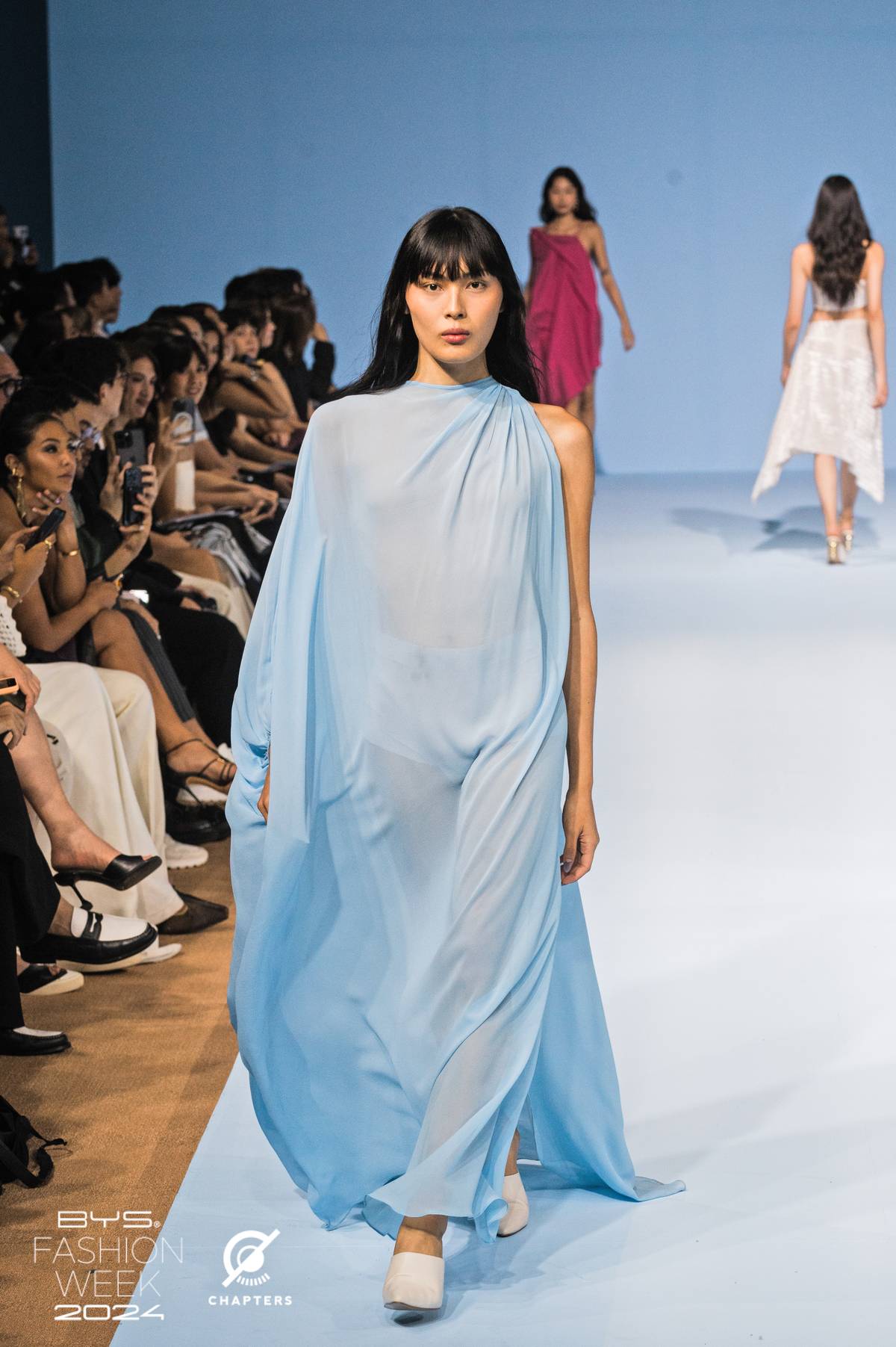 A range of short, to long figure-flattering pieces, to flowing, ethereal numbers.