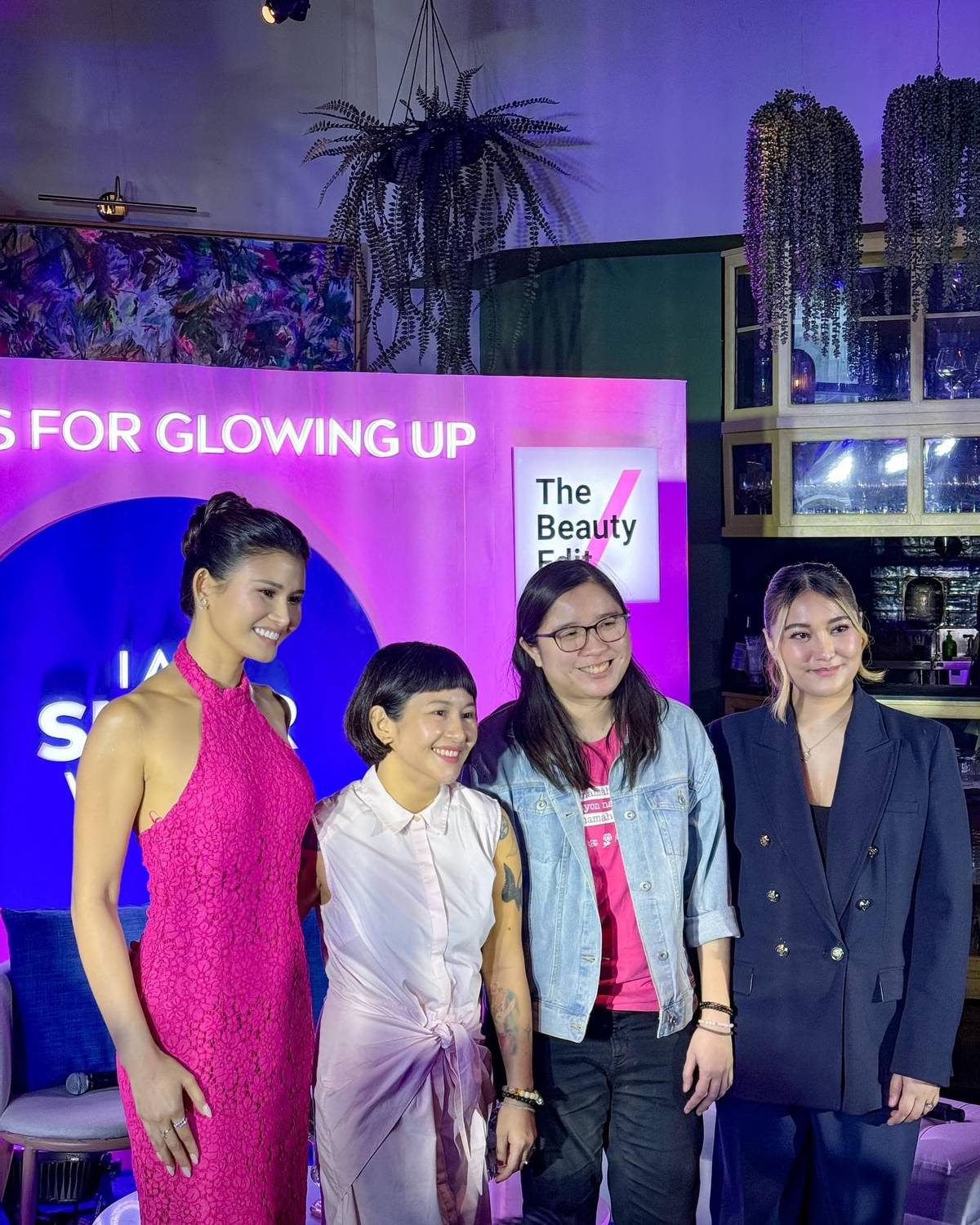 Jen Barangan, Nica del Rosario, a celebrated composer and musician; Wij Lacsamana, a tattoo artist; and Mae Layug, founder of the local beauty brand Get Ready With Me.