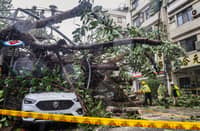 CAR under an uprooted tree at New Taipei City, as super typhoon ‘Kong-rey’ neared the coast in Taitung. ‘Kong-rey’ made landfall in Taiwan on 31 October, the state weather forecaster said, as one of the most powerful storms to hit the island in years unleashed fierce winds and torrential rain.