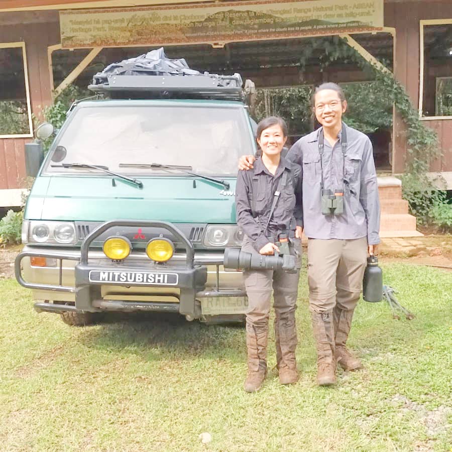 Celine and Dennis Murillo with their camper van Eli.