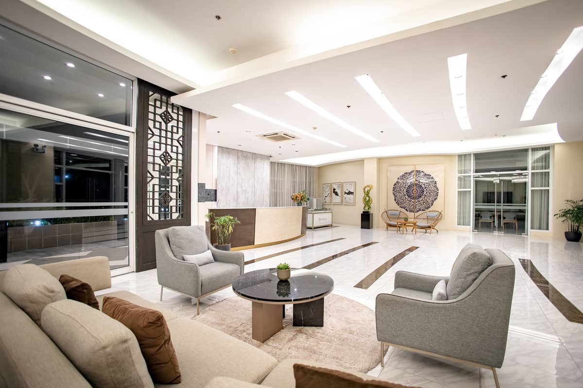 Spacious lobby.