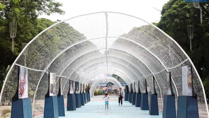 People spend their Undas weekends at a park in Quezon City Circle.