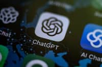Close-up of a smartphone screen displaying the ChatGPT app icon, surrounded by other AI-related app icons, taken in Vaasa on 6 June 2023.
